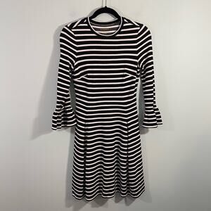 Broome Street Kate Spade Women's Black & White Striped Fit & Flare Dress Size XS